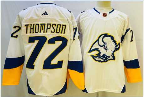 Mens Buffalo Sabres #72 Tage Thompson White 2022 Reverse Retro Authentic Jersey->buffalo sabres->NHL Jersey